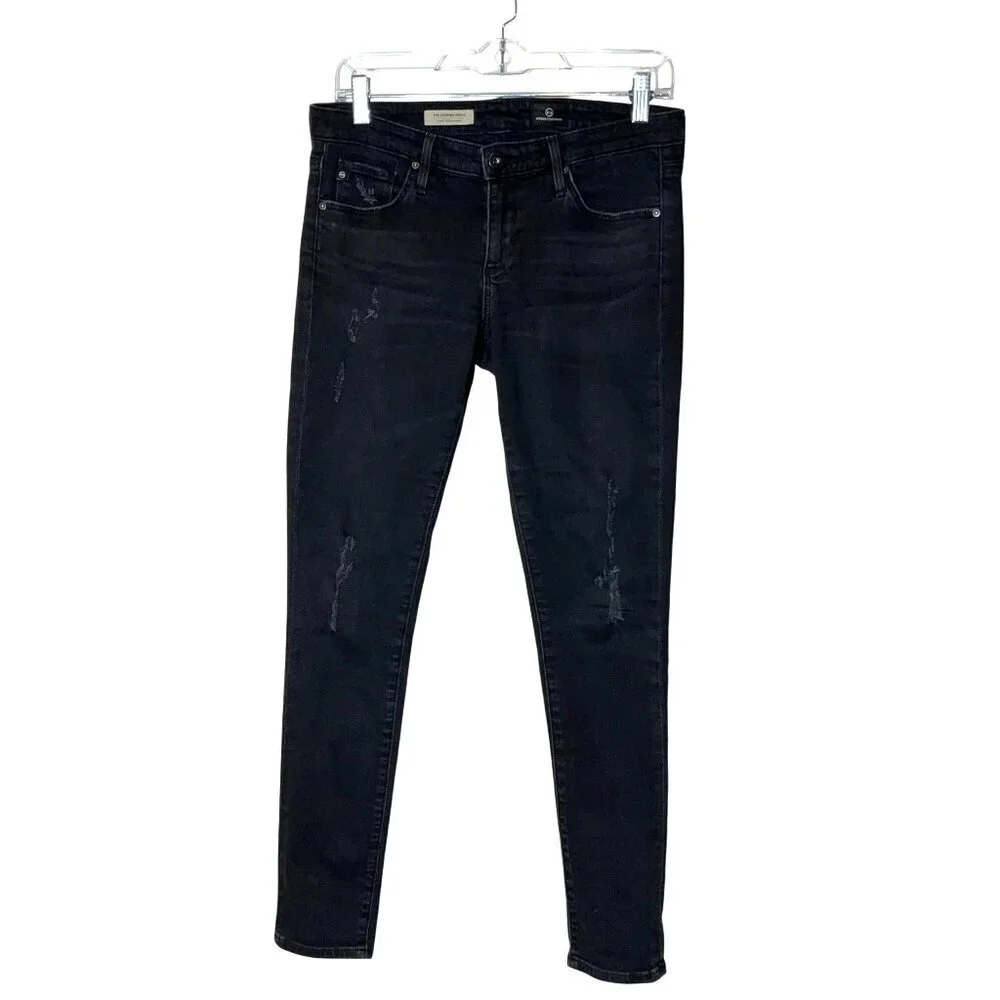Adriano Goldschmied The Legging Ankle Super Skinny Jeans Black Distressed 27
